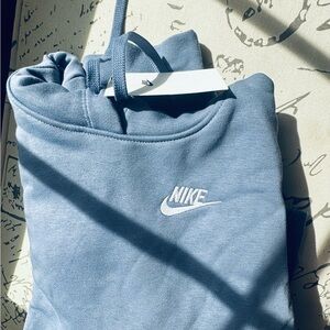 NWT Nike Women’s Light Blue club fleece pullover hoodie. Brand NEW